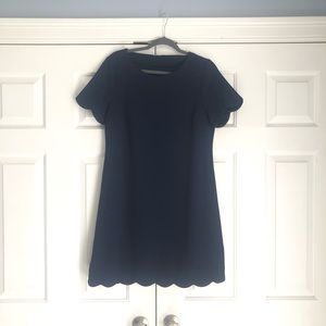 Navy Scallop Edge Dress